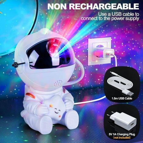 Astronaute Projecteur Ciel Etoile Veilleuse avec Télécommande Rotation à 360° Vitesse de Luminosité Réglable pour (1/5)