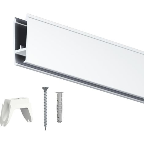 Cimaises XPO Rail 200cm + clips + vis et chevilles multimatériaux - Cimaise Tableau Artiteq Noir