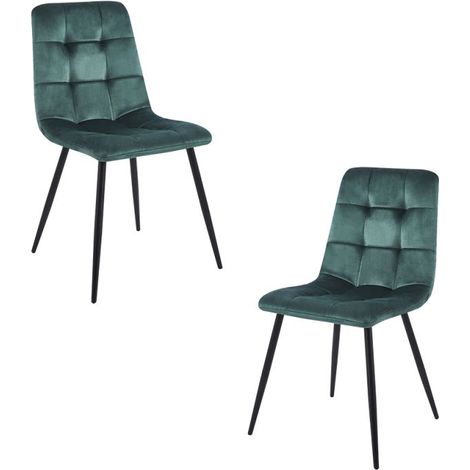 Packs Sillas Comedor - Pack 2 Sillas Stuhl Terciopelo - Verde (1/5)