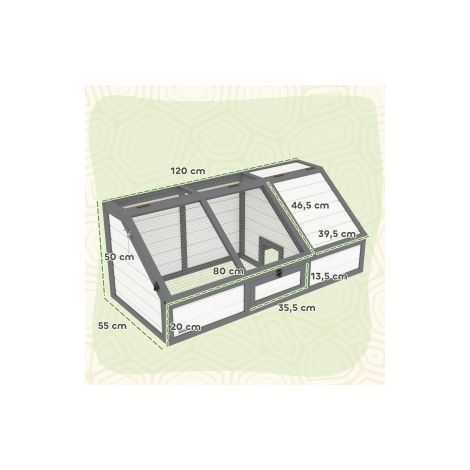 Enclos extérieur blanc pour tortues avec conception sans fond et ouverture facile pour jardin, terrasse et plein air (1/5)
