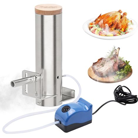 Générateur de Fumée avec Pompe, Générateur de Fumée Froide en Acier Inoxydable 304, Fumoir électrique portable pour viande, légumes et fromage Accessoires de barbecue (1/5)