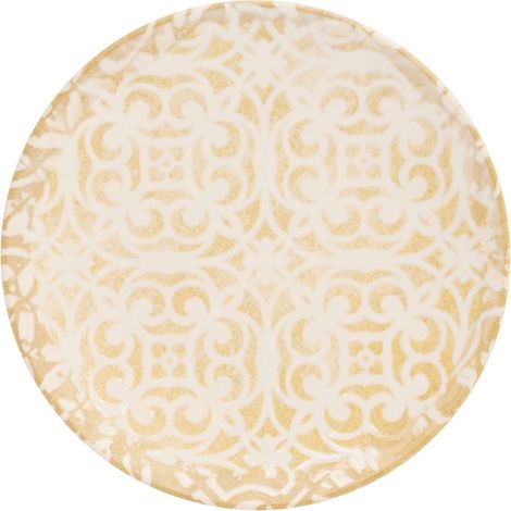 Lot de 6 Assiettes Plates "Anna" 25cm Crème