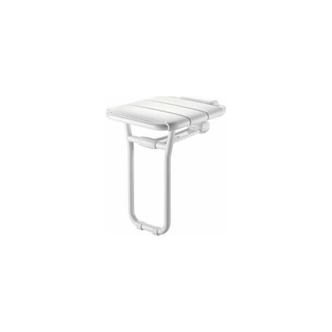Siège de douche relevable en aluminium époxy blanc (1/2)
