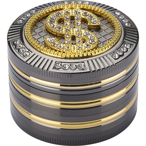 Macinino in metallo Bling Bling Dollar da 50 mm, 4 pezzi (1/4)