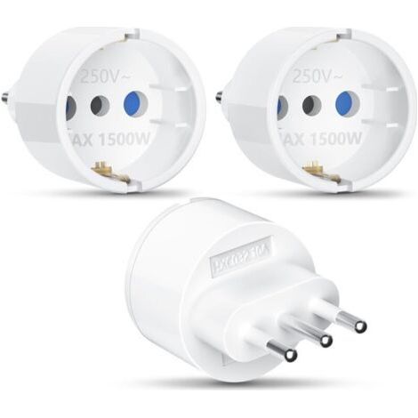 Italy Plug Adapter 3pcs Italy Travel Adapter, Italy Plug Adapter Travel Socket Italy Adapter Socket Italy Adapter Europe/Germany to Italy Travel Socket (1/5)