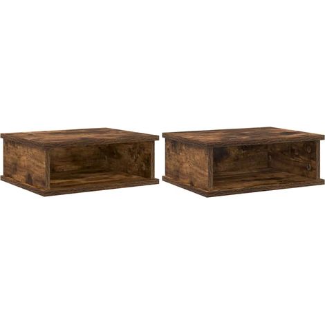 Maison Exclusive - Comodino 2 pcs Rovere fumé 40 x 31 x 15 cm Legno multistrato