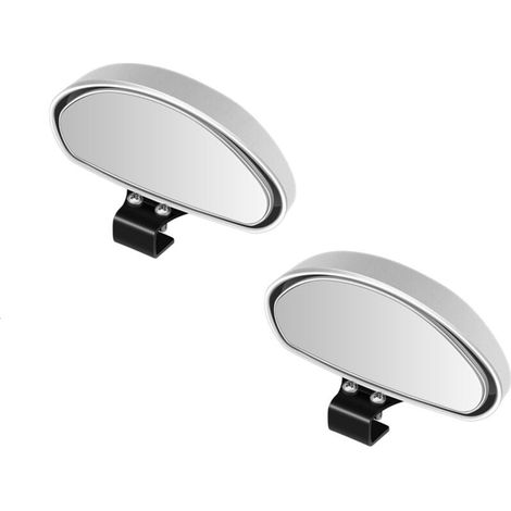 Piece Rearview Mirror, Blind Spot Mirror, Silver, Complete Car Mirror - Convex Mirror, Adjustable Angle YMYNY