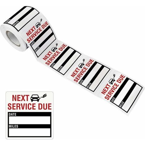 150 PCS Étiquettes Autocollantes de Rappel pour Vidange d'Huile, 2 x 2 pouces, Noir (1/3)