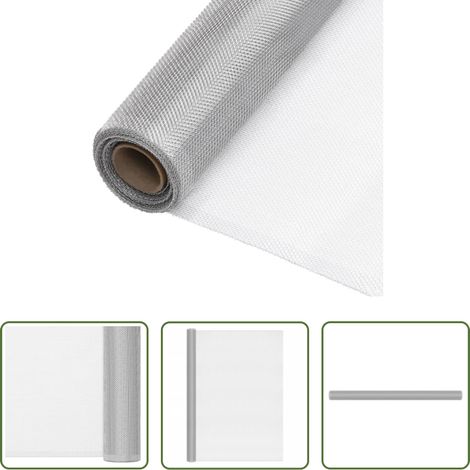 vidaXL Aluminiumgitter -  Fliegengitter Aluminium 100x2000 cm Silbern (1/5)