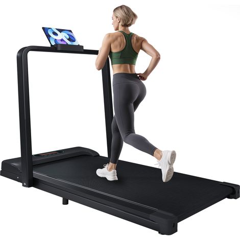 Tapis de course 2 en 1 pour la maison, avec télécommande, vitesse réglable de 1 à 6 km/h, écran LED, haut-parleur Bluetooth et support pour... (1/5)