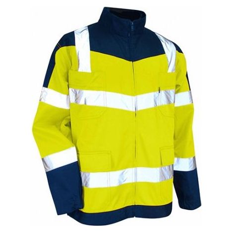 Blouson bicolore haute visibilité zéro métal LMA PRECAUTION Jaune / Marine 3XL. (1/2)