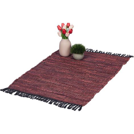Alfombra de piel y algodón 60x100 cm