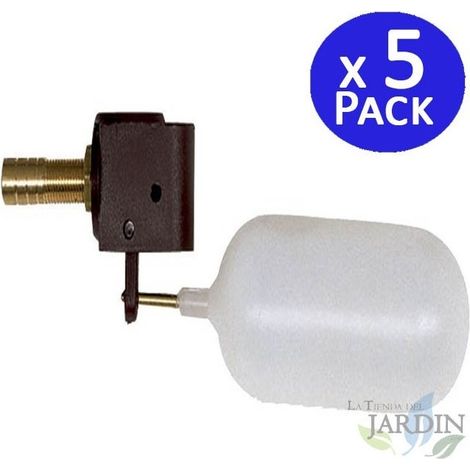 Pack 5 Válvula flotador de baja presión horizontal ideal para sistemas de riego y control de agua