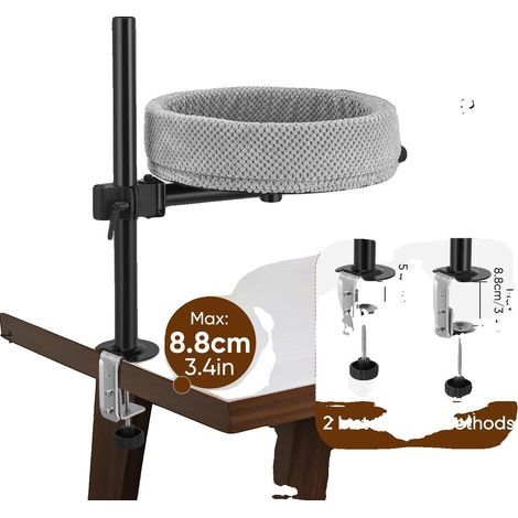 Cama para gatos, giratoria 360°, altura regulable, GRIS (1/2)