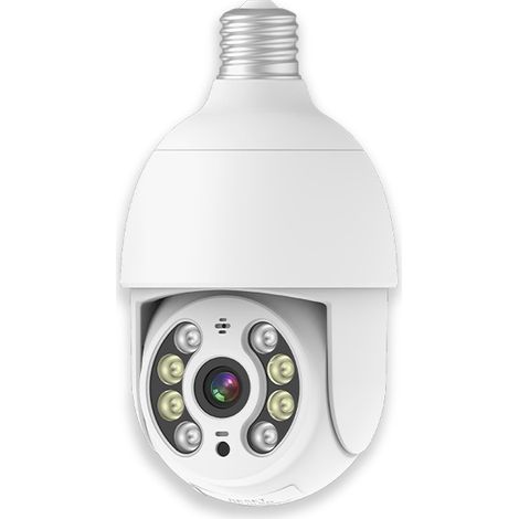 Caméra à ampoule lumineuse anti-graffiti haute définition à double éclairage couleur avec suivi de stabilisateur et vision nocturne en couleur. (1/4)