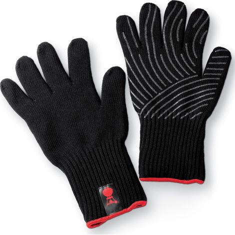 Gants de barbecue haut de gamme — Taille unique, 1 paire, noirs avec picots en silicone antidérapants, protection extrême contre la chaleur — Noir