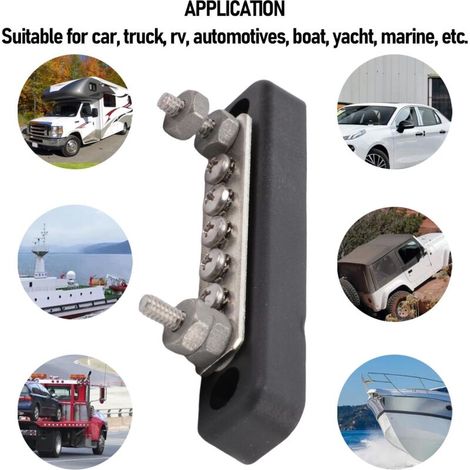 Stromverteilerblock für Boote und Wohnmobile – 5-fach, 100 A, 12 V/24 V – ABS-isolierte Steckverbinder mit verzinnten Kupferleisten