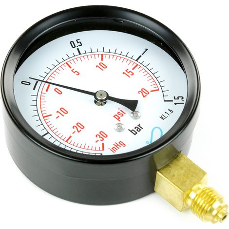 Manómetro de vacío fi 80 - 1 → + 1,5 bar 1/4" fondo seco (1/3)