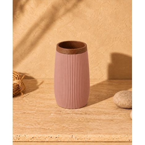 Portaspazzolino da appoggio in plastica rosa London (1/2)