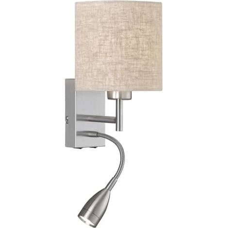 [GEBRAUCHT] B-Ware Fischer & Honsel Wandleuchte Dreamer Aus Leinen Sand Nickel E27 Deko Wandleuchte