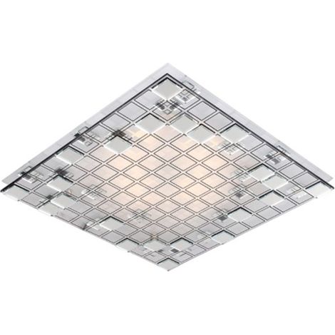 Plafoniera Candellux Mosaic quadrata 31x31cm vetro E27 bianca