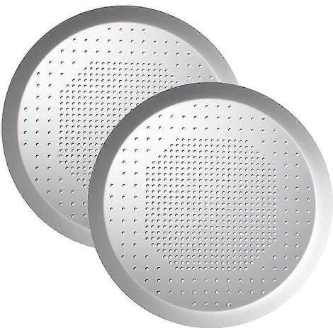 Lot de 2 plaques à pizza rondes, diamètre 25,5 cm, revêtement antiadhésif anodisé, Pizza Oven Tra Edition 0724 (1/5)