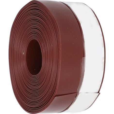 Bande d'étanchéité pour porte et fenêtre, 5 m de long, 3,5 cm de large, ruban adhésif en silicone marron (1/5)