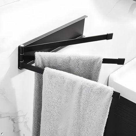 Barre Porte Serviettes Pivotante, Porte Serviettes pivotant à 3 Bras, Swivel Towel Rail, Swivel Towel Bars, Porte Serviettes Pivotant à 180 ° en Acier Inoxydable pour Salle de Bain et Cuisine