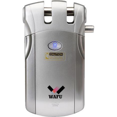 Smart wireless anti-theft security door lock with remote control, compatible with one remote control, manual emergency release button inside, comes with 4 remote controls. (1/5)