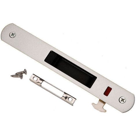 Serrure de porte coulissante - Garnitures de quincaillerie de verrouillage simple de fenêtre de porte coulissante en acier inoxydable de ménage(gris clair) (1/4)
