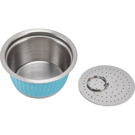 Wiederverwendbarer, nachfüllbarer Kaffeekapsel-Filterbecher aus Edelstahl mit Tamper für Dolce GustoBlue (1/5)