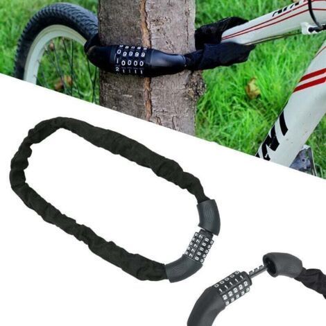EINFEBEN Bicycle Lock, XU, Code Padlock, Anti-Theft Cable for Bike Scooter Motorcycles Bicycle Gate with 5 Digits Intelligent Code 90cm - (1/3)