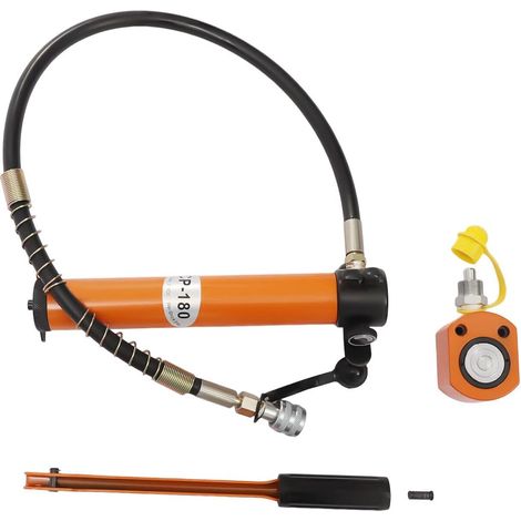 10 tonnes 0,43 pouce (11 mm) Course porte hydraulique solide Powertrain porte hydraulique portable court vérin de levage industriel avec pompe hydraulique manuelle CP - 180