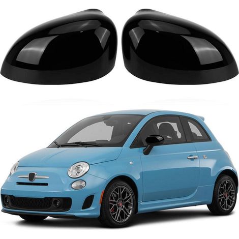 Spiegelkappen für Fiat 500 2007-2024 Schwarz Paar (1/5)