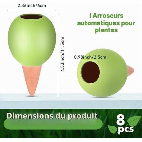 Clay Cones for Irrigating Clay Balls Ceramic Automatic Watering Devices for Indoor Plants in Pots Balcony Box Water Dispenser Green (1/4)