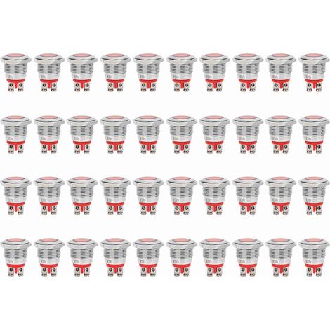 40 IP68 wasserdichte Metall-Alarm-LEDs BEM-16C Premium-Qualität 16 mm (rot 24V) (1/5)