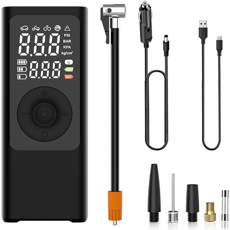 Elektrische Luftpumpe, Akku-Kompressor, Akkupumpe, elektrisch, 150 psi, 7800 mAh, tragbarer Akku-Kompressor mit digitalem LCD-Display, Druck (1/5)