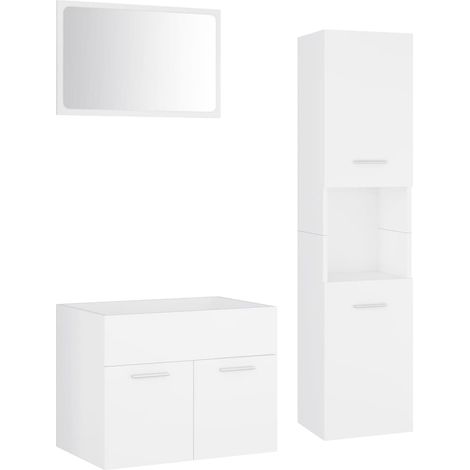 Maison Exclusive - Badmöbel-Set Weiß Holzwerkstoff