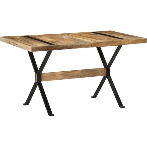 Table à manger 140x70x76 cm Bois de manguier brut vidaXL (1/5)