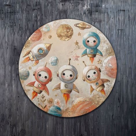 Gemälde Kleine Astronauten auf Keilrahmen 60 cm (1/5)