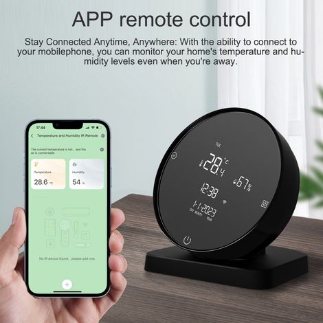 Tuya WIFI USB détecteur de température et d'humidité rechargeable ménage bureau chambre de bébé hygrothermographe écran LCD télécommande IR testeur de compteur hygromètre Compatible avec Home Alexa (1/5)