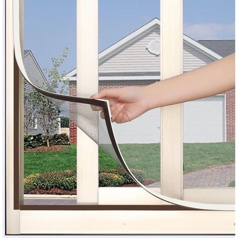 Moustiquaire de fenêtre avec fixation magnétique innovante Moustiquaire cadre magnétique pour moustiquaire, fenêtre, lavable, blanc, pas besoin de poinçonnage,jusqu'à 110 x 140 cm (1/4)
