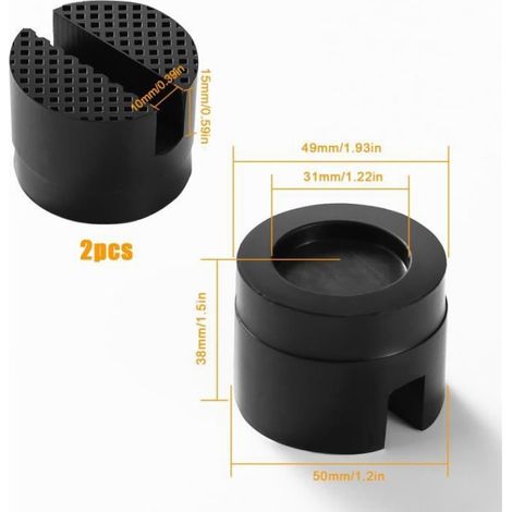 Coussinet De Cric - Caoutchouc - Diamètre 50 Mm Hauteur 38 Mm - Pour Point De Levage Automobile - 2 Pièces (1/4)