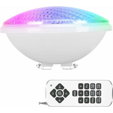 RGBW 45W PAR56 Pool Light, LED Pool Spotlight Waterproof IP68, LED Submersible Pool Light 12V DC/AC, Multicolor Submersible Pool Light with Remote Control