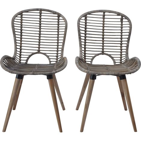 Maison Exclusive - Esszimmerstühle 6 Stk. Natur Rattan Braun