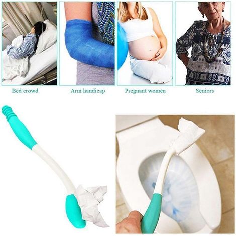 Aide à l'essuyage des toilettes, essuie-mains à long manche, porte-papier toilette pour personnes âgées (1/5)