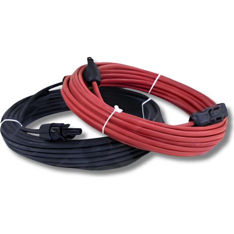 2x5m Allonge câble solaire 4mm² - MC4 - (Noir - Rouge) (1/3)