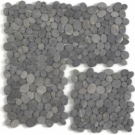 Carrelage de mosaïque (Boite de 1m²) / Plaque mosaïque mur et sol en marbre naturel coloris gris mat - 33 x 33 cm - PEGANE -