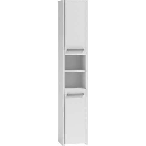 Topeshop – Colonne de salle de bain 30x30x170 cm – Structure en panneaux mélaminés – 2 portes avec étagères – Design moderne et facile à nettoyer