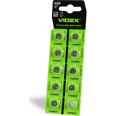 Blíster de 10 pilas alcalinas Videx AG9/LR936.